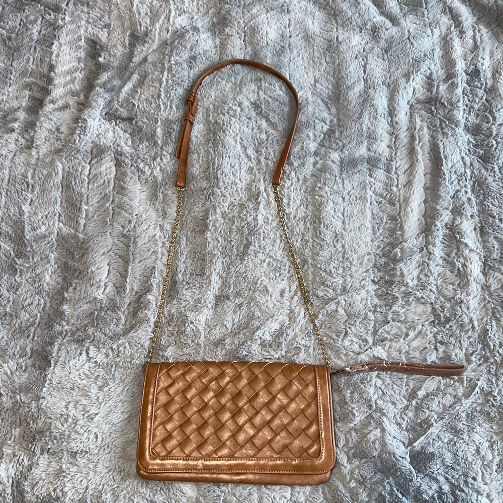 Urban Expressions Tan Woven Shoulder Bag- SOLD
